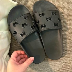 Black authentic Gucci slides. Originally paid $290.